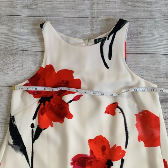 Lauren by Ralph Lauren Women’s White Sleeveless Floral Petite Dress 6P - Picture 9 of 11